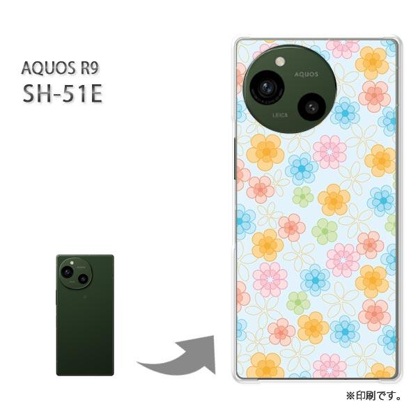 SH-51E AQUOS R9 カバー ハードケース デザイン フラワー097/sh51e-PM09...