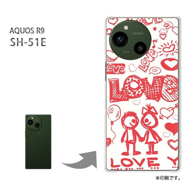 SH-51E AQUOS R9 カバー ハードケース デザイン LOVE135/sh51e-PM13...