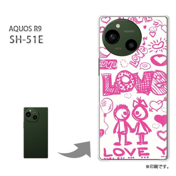 SH-51E AQUOS R9 カバー ハードケース デザイン LOVE136/sh51e-PM13...