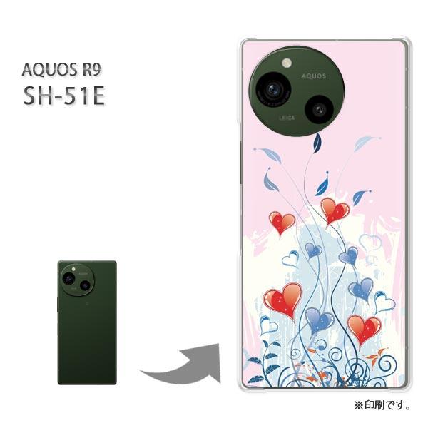 SH-51E AQUOS R9 カバー ハードケース デザイン ハート144/sh51e-PM144