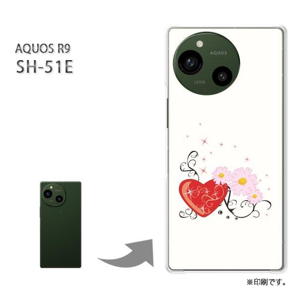 SH-51E AQUOS R9 カバー ハードケース デザイン ハート158/sh51e-PM158