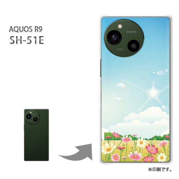 SH-51E AQUOS R9 カバー ハードケース デザイン フラワー166/sh51e-PM16...