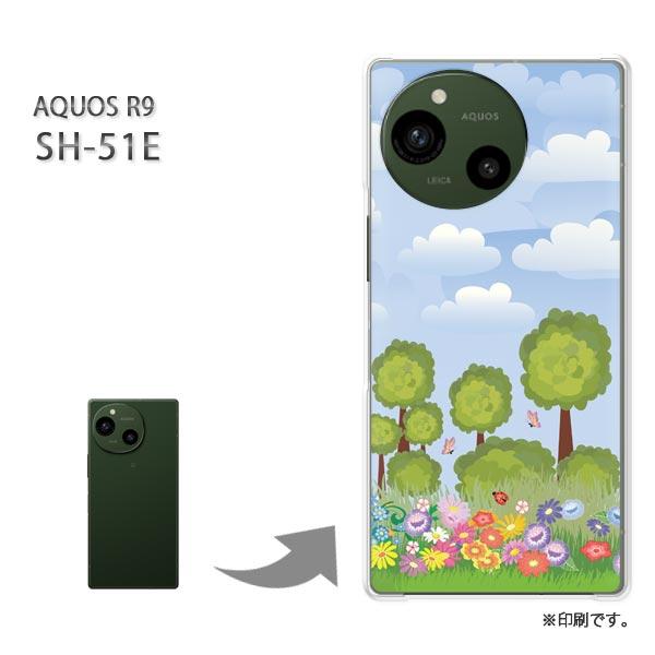 SH-51E AQUOS R9 カバー ハードケース デザイン フラワー181/sh51e-PM18...