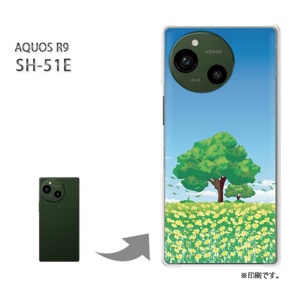 SH-51E AQUOS R9 カバー ハードケース デザイン フラワー183/sh51e-PM18...