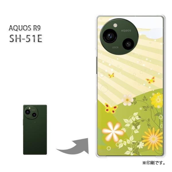 SH-51E AQUOS R9 カバー ハードケース デザイン フラワー199/sh51e-PM19...