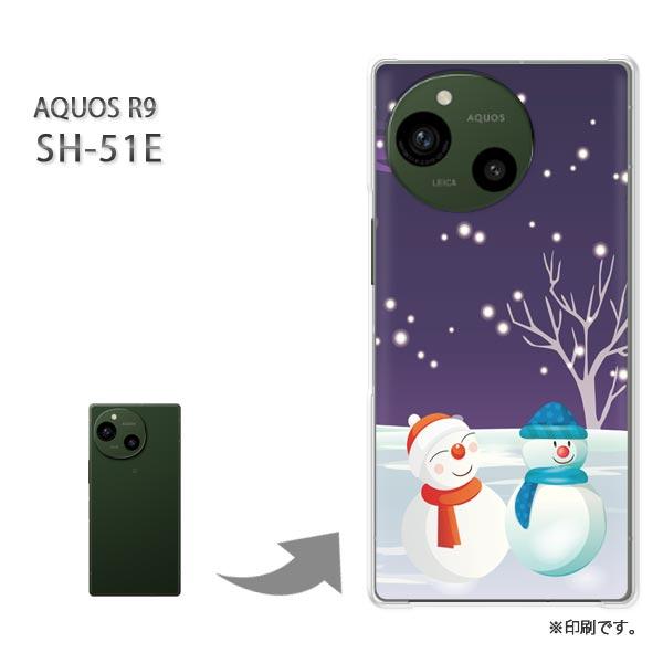 SH-51E AQUOS R9 カバー ハードケース デザイン 雪だるま223/sh51e-PM22...