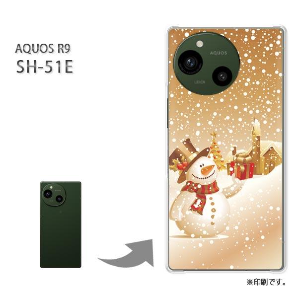 SH-51E AQUOS R9 カバー ハードケース デザイン 雪だるま232/sh51e-PM23...