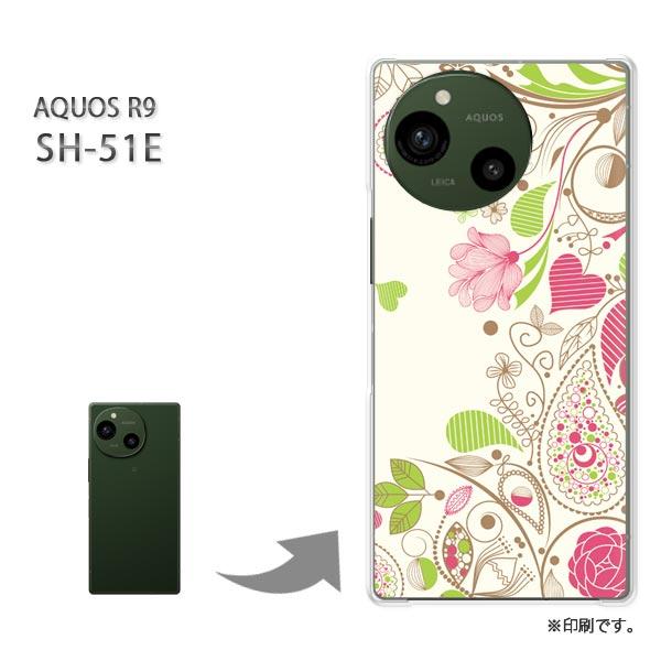 SH-51E AQUOS R9 カバー ハードケース デザイン フラワー265/sh51e-PM26...