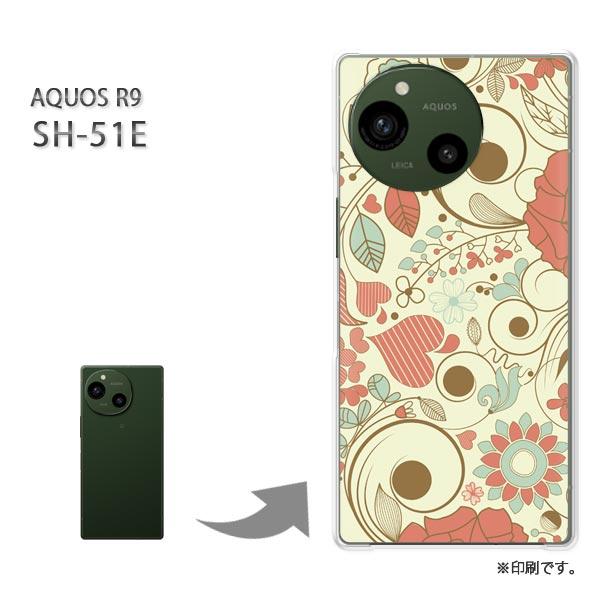 SH-51E AQUOS R9 カバー ハードケース デザイン フラワー275/sh51e-PM27...