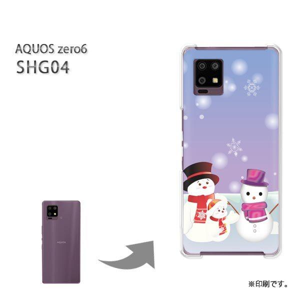 SHG04 AQUOS zero6 カバー ハードケース デザイン ゆうパケ送料無料 雪だるま224...