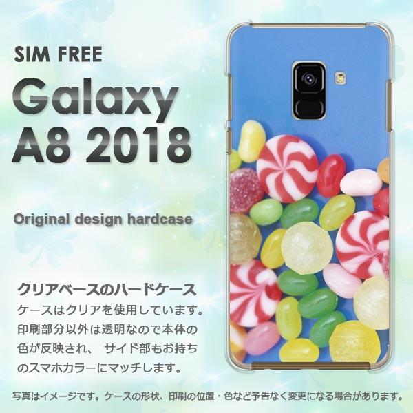 Galaxy A8 2018 ケース ゆうパケット送料無料 ギャラクシー スイーツ・キャンディー・青...