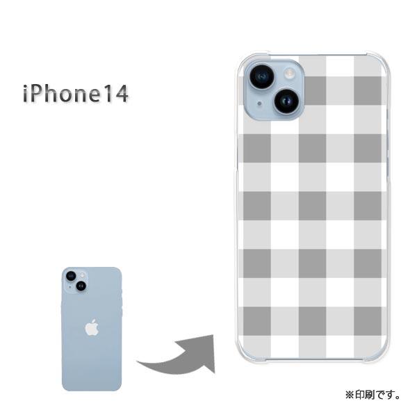 iPhone14 iphone14 カバー ハードケース デザイン ゆうパケ送料無料 チェック(グレ...