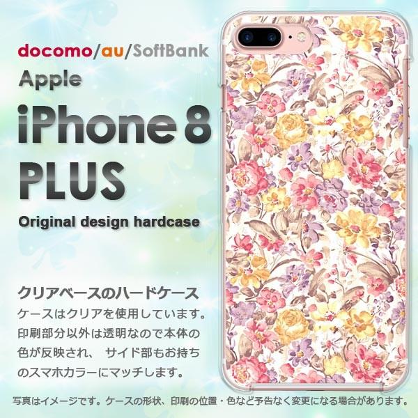 iPhone8plus ケース 透明 カバー アイフォン ゆうパケ送料無料 スマホ  花柄（E）/i...