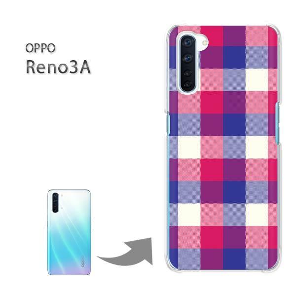 OPPO Reno3A ハードケース デザイン ゆうパケ送料無料 チェック1（赤）/reno3a-M...