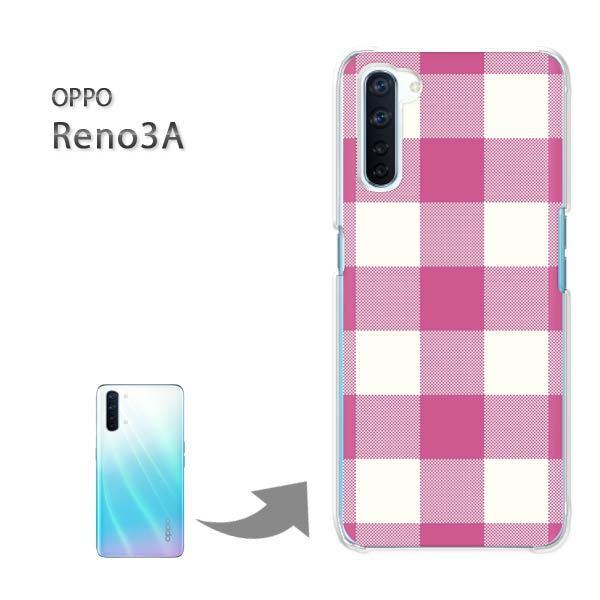 OPPO Reno3A オッポ リノ3A ハードケース デザイン ゆうパケ送料無料 チェック2（濃ピ...