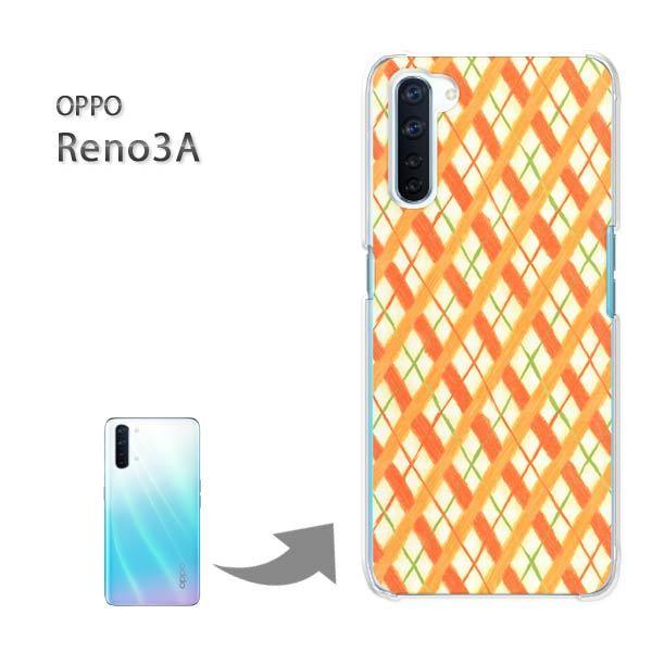 OPPO Reno3A オッポ リノ3A ハードケース デザイン ゆうパケ送料無料  チェック(黄)...