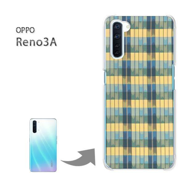 OPPO Reno3A ハードケース デザイン ゆうパケ送料無料 チェック(ブルー)/reno3a-...