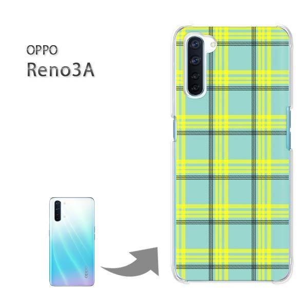 OPPO Reno3A ハードケース デザイン ゆうパケ送料無料 チェック(グリーン)/reno3a...