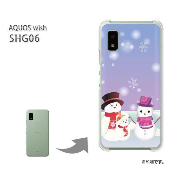 SHG06 AQUOS wish カバー ハードケース デザイン ゆうパケ送料無料 雪だるま224/...