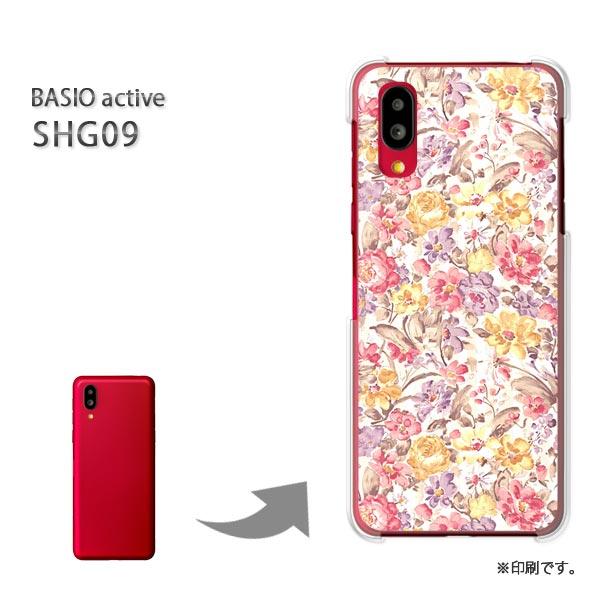 SHG09 BASIO active カバー ハードケース デザイン ゆうパケ送料無料 花柄（E）/...