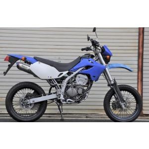 SECRET SPEED★カワサキ Dトラッカー125 KLX125 FI スリップオンマフラー ブルー サイレンサー モタード オフ車 異形 ステンレス