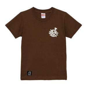 カブトヌシ プリント Tシャツ ダークブラウン キッズ 120 130　スタジオ黒木コラボ　クロスカブ パパ・ママコーデ　お揃いで可愛い　子供用｜tomutaun