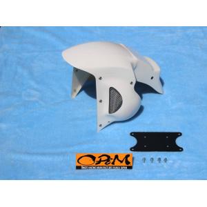 ORM製 ホンダ NSR50.80 フロント エアロダクトフェンダー 白ゲル 黒