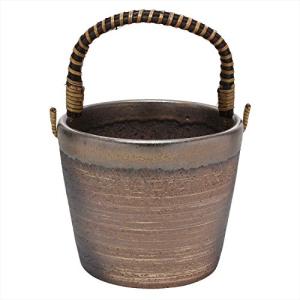 三陶 萬古焼 つる付 アイスペール ゴールド 備前金彩
