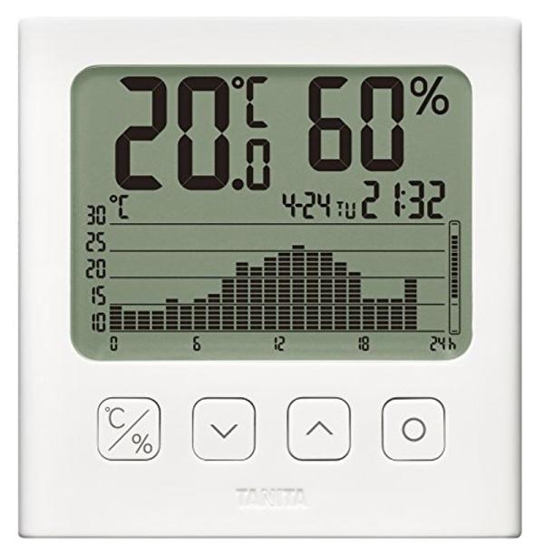 タニタ 温湿度計 温度 湿度 デジタル グラフ付 ホワイト TT-580 WH 温湿度の変化を確認