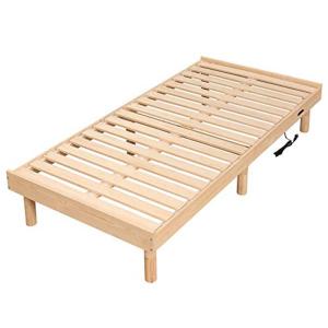 WLIVE すのこベッド 100%天然木 ベッドフレーム シングルベッド コンセント付き 木製ベッド 高さ3WAY調節 脚付き 耐久性 通気｜tomy-zone