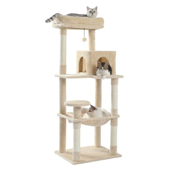PETEPELA(ぺテぺラ) キャットタワー 猫タワー スリム 大型猫 据え置き 省スペース 登りや...