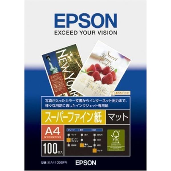エプソン スーパーファイン紙 A4 100枚入 KA4100SFR 00072994 まとめ買い3冊...