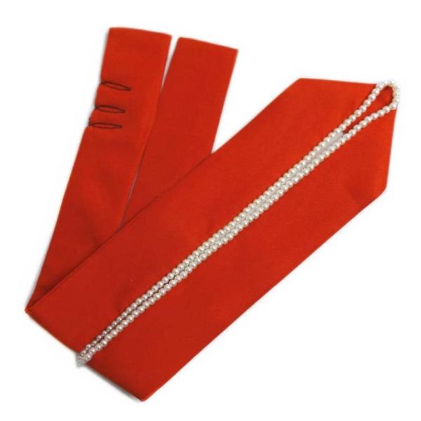 重ね衿 パール付き 赤色 振袖 成人式 卒業式 袴 伊達襟 着物