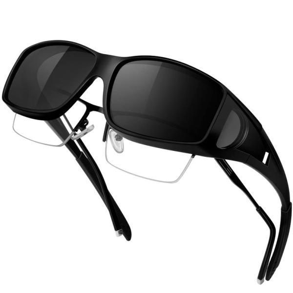 KANASTAL オーバーサングラス メガネの上から掛けられる 偏光 UV400 紫外線カット 運転...