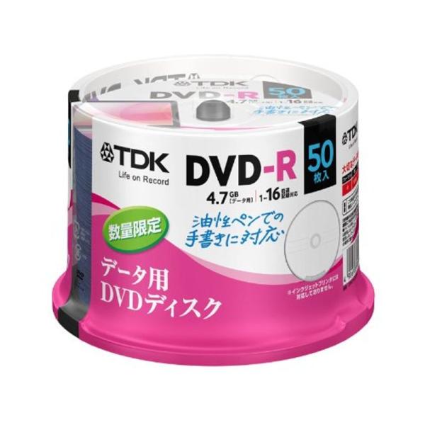 TDK データ用DVD-R 1回記録用 4.7GB 1-16倍速 油性ペンでの手書きに便利な、タイト...