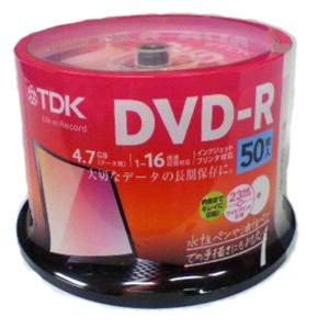 TDK データ用 DVD-R 4.7GB 1-16倍速対応 ワイドプリンタブル対応 ホワイトレーベル 50枚スピンドル DR47PWC50P｜tomy-zone