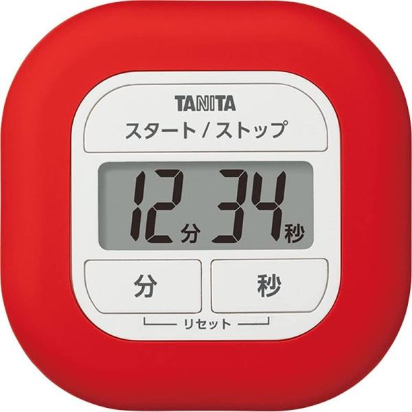 タニタ キッチン 勉強 学習 タイマー マグネット付き くるっとシリコーンタイマー レッド TD-4...