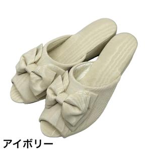 ヒールスリッパ モアレ リボン フォーマル ブ...の詳細画像3