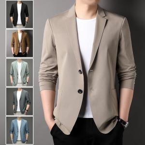 メンズ 耐シワ性 極薄 アイスシルクスーツ ジャケット