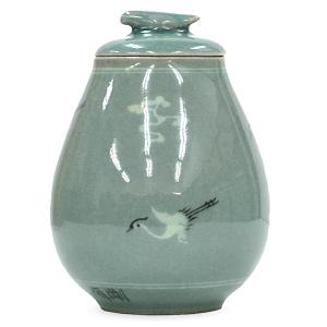 中国骨董品】哥窯（かよう）耳付広口瓶240mm : 龍香堂ストア