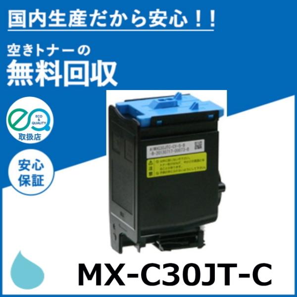 シャープ MX-C30JT-C シアン トナーカートリッジ 国産リサイクルトナー MX-C300W
