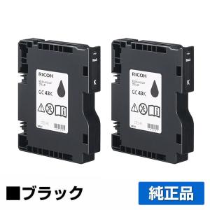 リコー RICOH SGカートリッジ GC43K ブラック/黒2本 純正 Mサイズ GC43K SG3300 SG2300 用インクカートリッジ｜toner-sanko