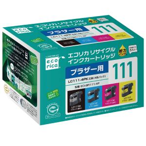 エコリカ LC111-4PK 互換リサイクルインクカートリッジ ECI-BR111-4P （取寄品）｜toner87