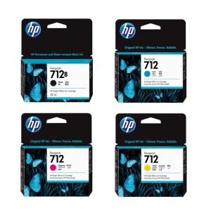 HP 712 712B 純正インク ブラック/カラー 4色セット 38/29mL 各1 計4個｜tonerlp