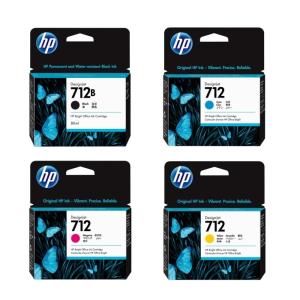 HP 712 712B 純正インク ブラック/カラー 4色セット 38/29mL 各1 計4個