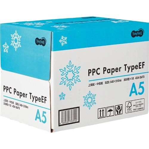 コピー用紙 特選再生紙・森林認証紙 PPC Paper Type EF A5 1箱(5000枚:50...