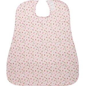 介援隊　食事用エプロン / CX-01002　格子ピンク