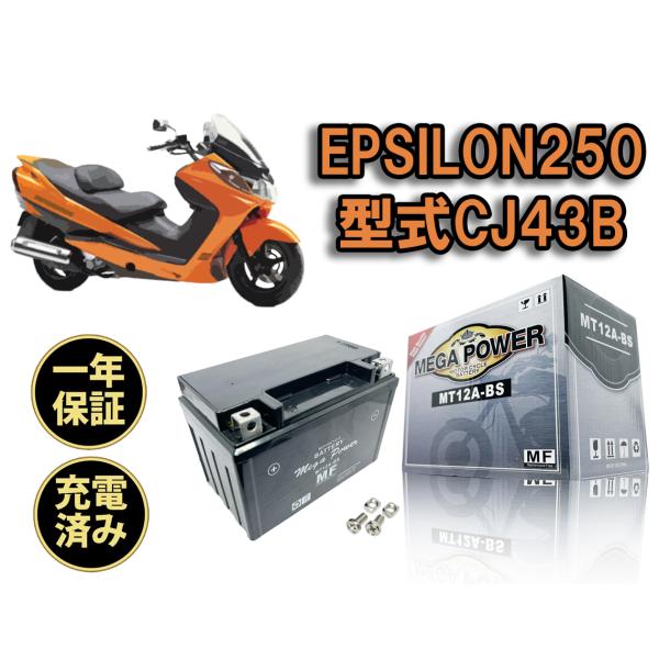 バイク バッテリー EPSILON250　1年保証 ＭT12A-BS / YT12A-BS, FT1...
