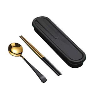 bohaojpカトラリー 箸 スプーン フ 2点セット食器セット 弁当用 携帯便利 菜箸