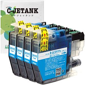 C-JETANK インクカートリッジ LC3111C ブラザー用 新互換インク 最新ICチップ QR WEB説明書付き 残量表示あり [店舗保証1年パ